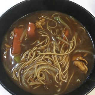 キャンプの残りカレー利用！別茹で無しのにゅうめん